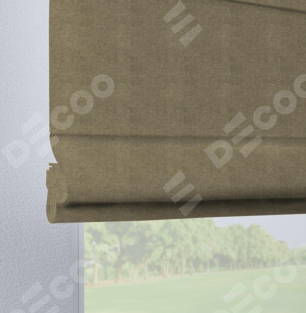 Римская штора на петлях «Кортин», ткань cotton блэкаут бежевый