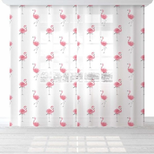 Комплект тюлей "Этель" Happy flamingo, 145*260 см-2 шт, вуаль