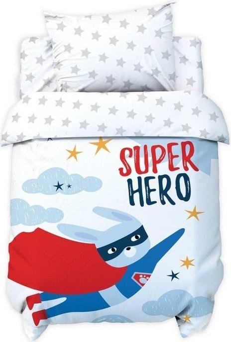 Постельное бельё детское Крошка Я "Super hero", 112х147 см, 60х120+20 см, 40х60 см, 100% хлопок