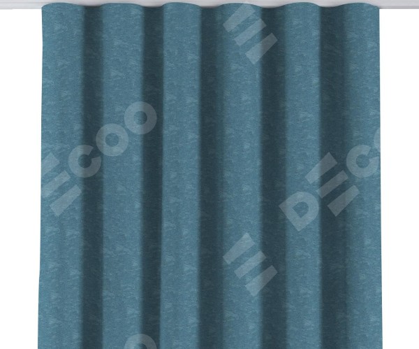 Комплект штор софт мрамор голубой, на тесьме «Волна»