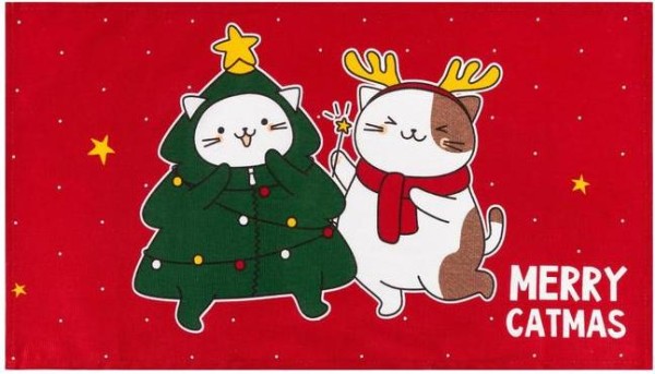 Полотенце "Доляна" Merry catmas 35х60 см,100% хлопок 160 г/м2